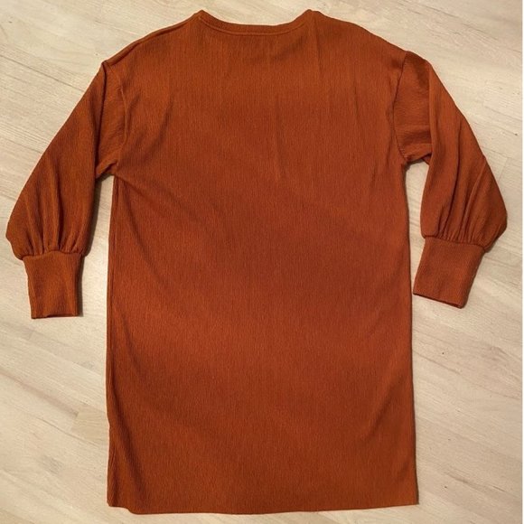 Zara Dresses Zara Burnt Orange Long Sleeve Dress Size Large Poshmark